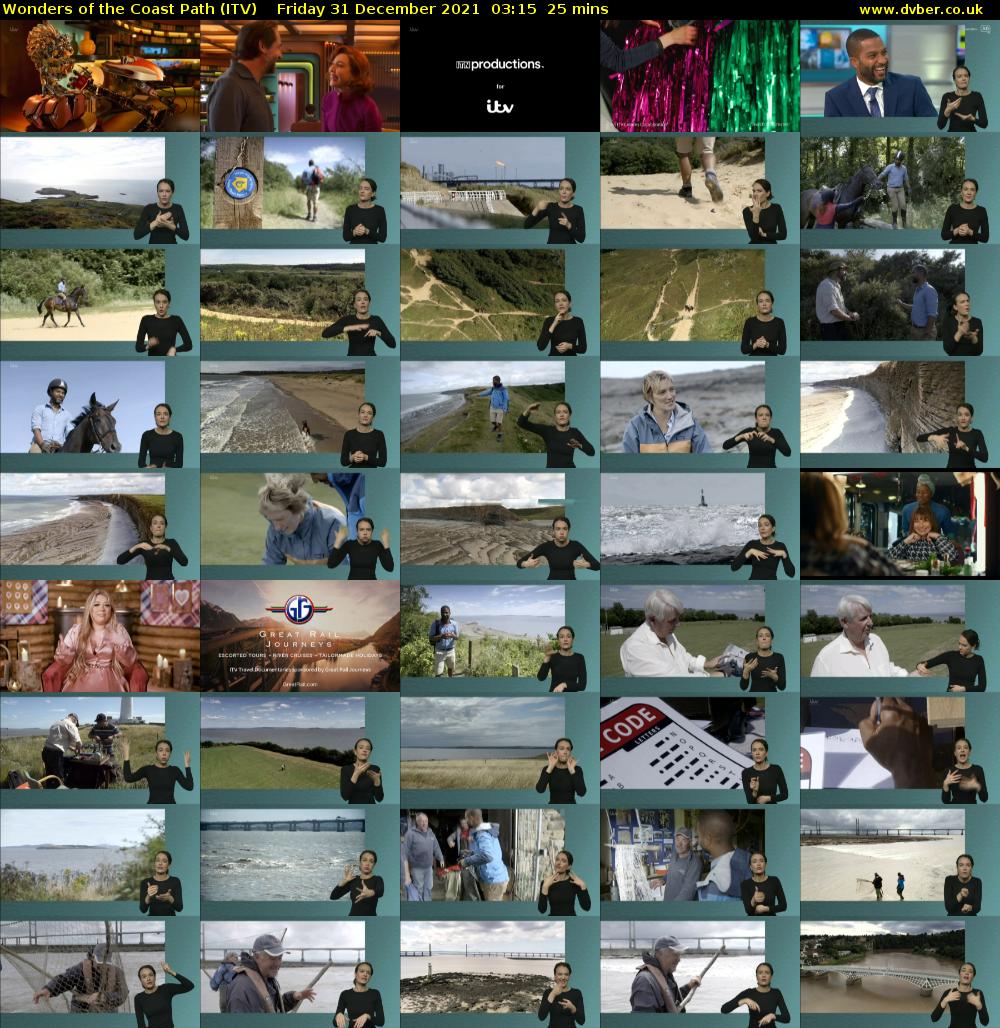 Wonders of the Coast Path (ITV) Friday 31 December 2021 03:15 - 03:40