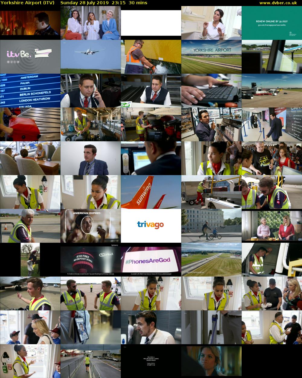 Yorkshire Airport (ITV) Sunday 28 July 2019 23:15 - 23:45