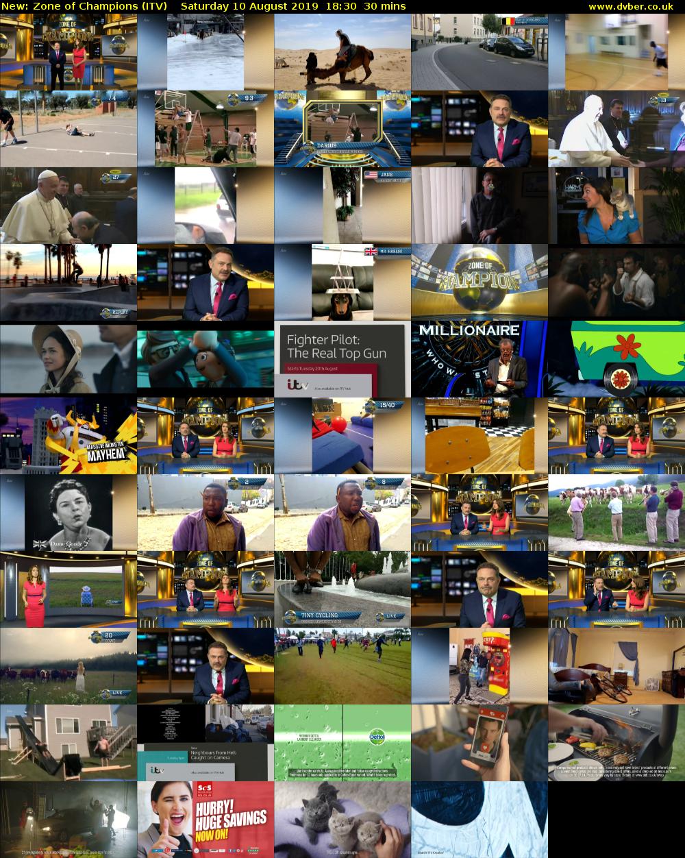 Zone of Champions (ITV) Saturday 10 August 2019 18:30 - 19:00