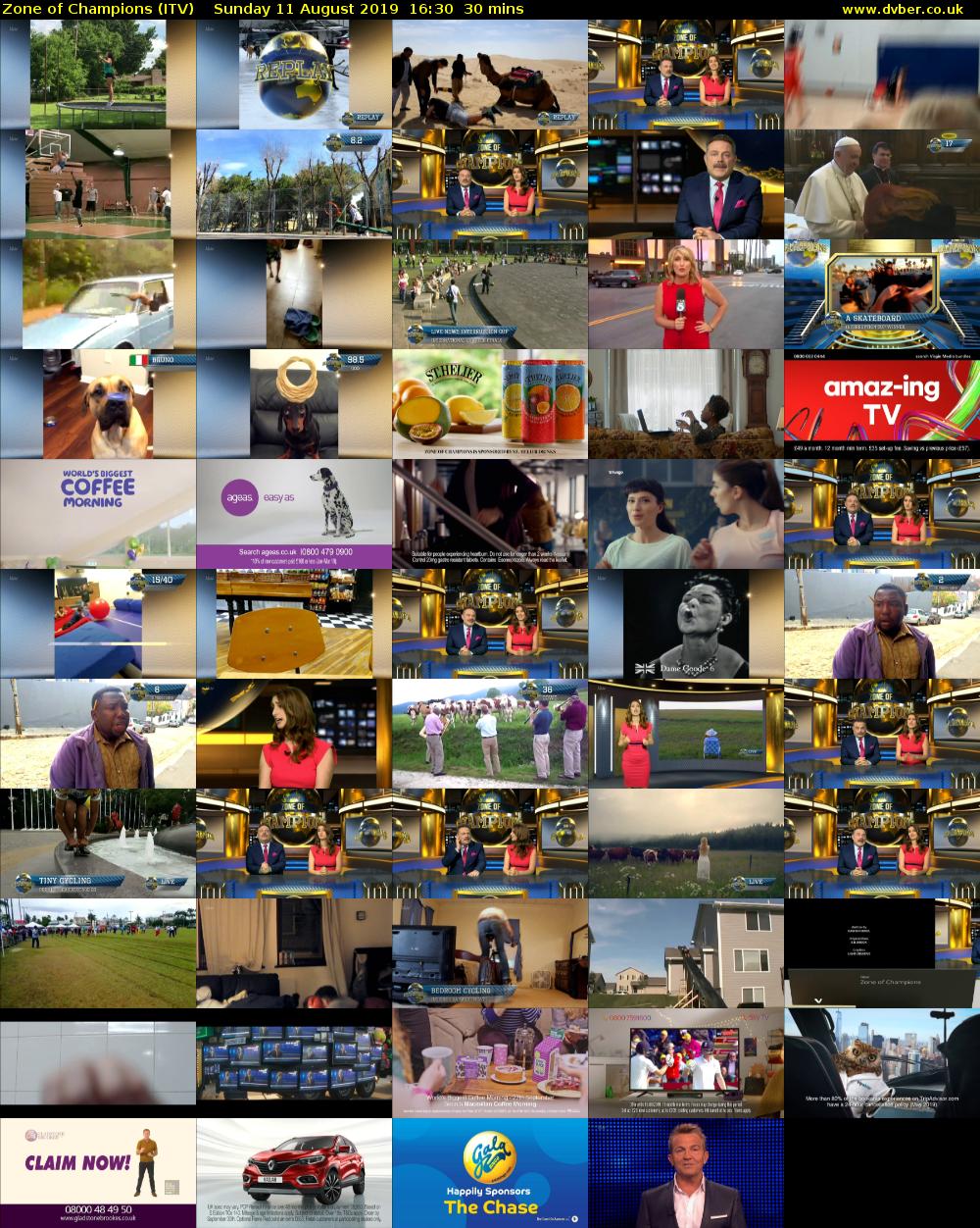 Zone of Champions (ITV) Sunday 11 August 2019 16:30 - 17:00
