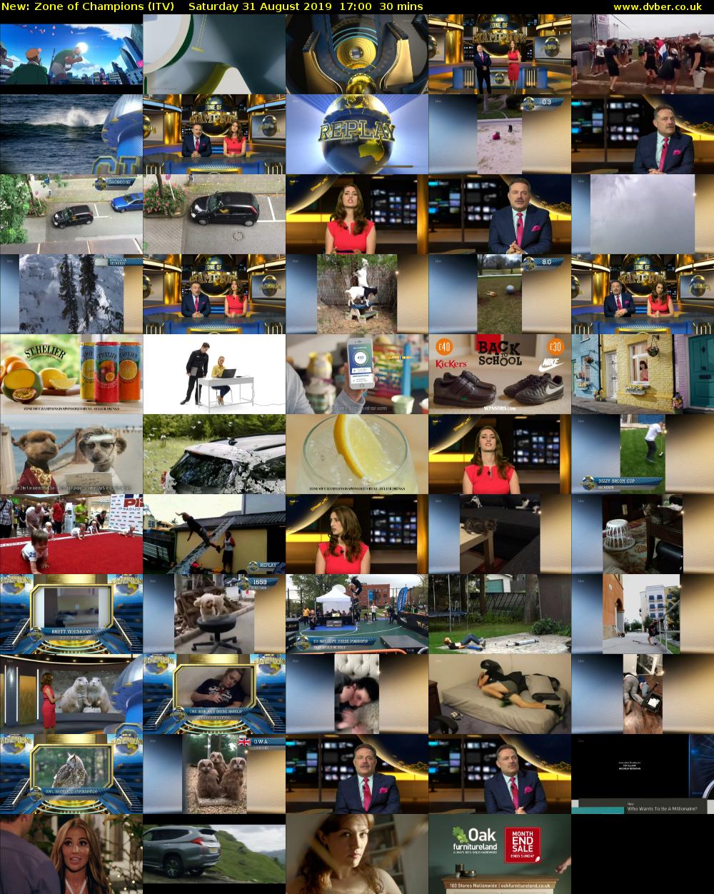 Zone of Champions (ITV) Saturday 31 August 2019 17:00 - 17:30