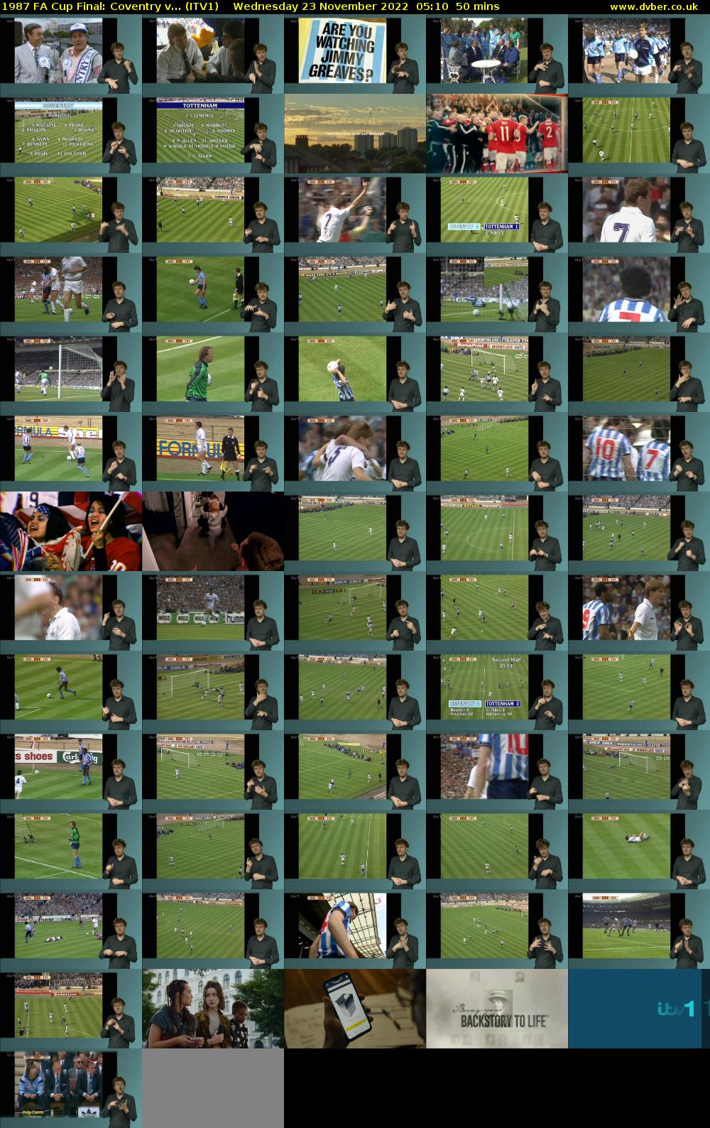 1987 FA Cup Final: Coventry v... (ITV1) Wednesday 23 November 2022 05:10 - 06:00