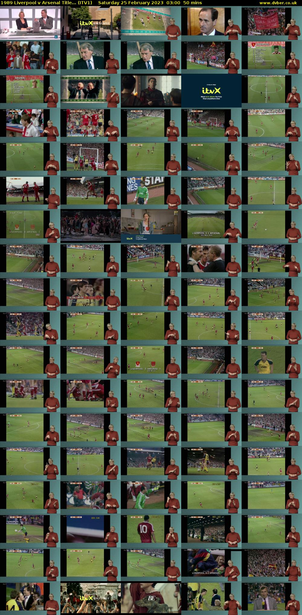 1989 Liverpool v Arsenal Title... (ITV1) Saturday 25 February 2023 03:00 - 03:50