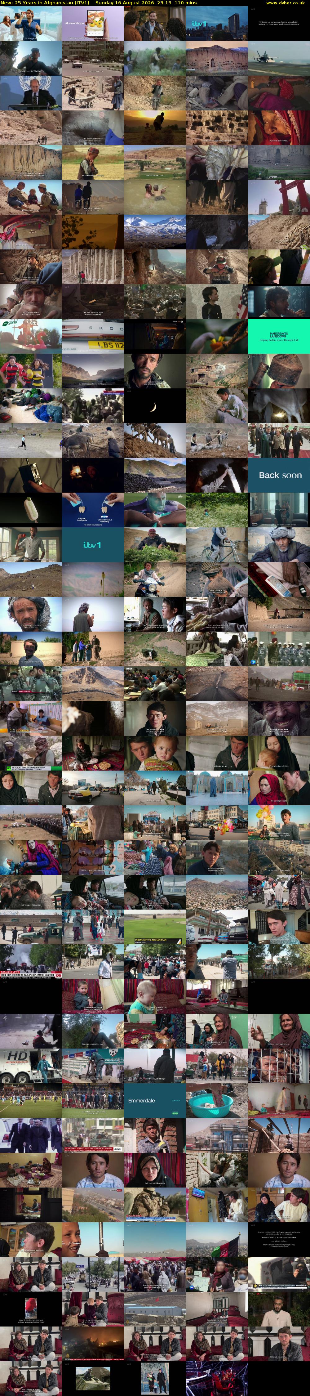 25 Years in Afghanistan (ITV1) Sunday 16 August 2026 23:15 - 01:05
