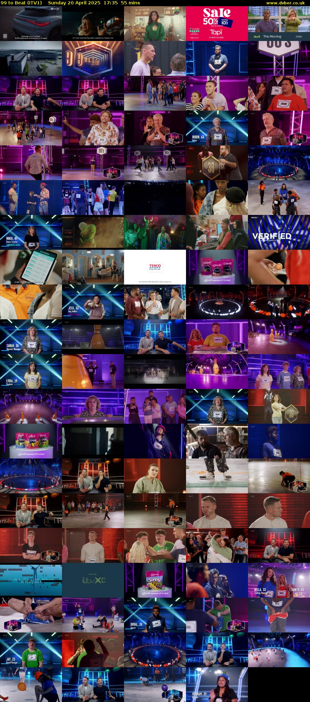 99 to Beat (ITV1) Sunday 20 April 2025 17:35 - 18:30