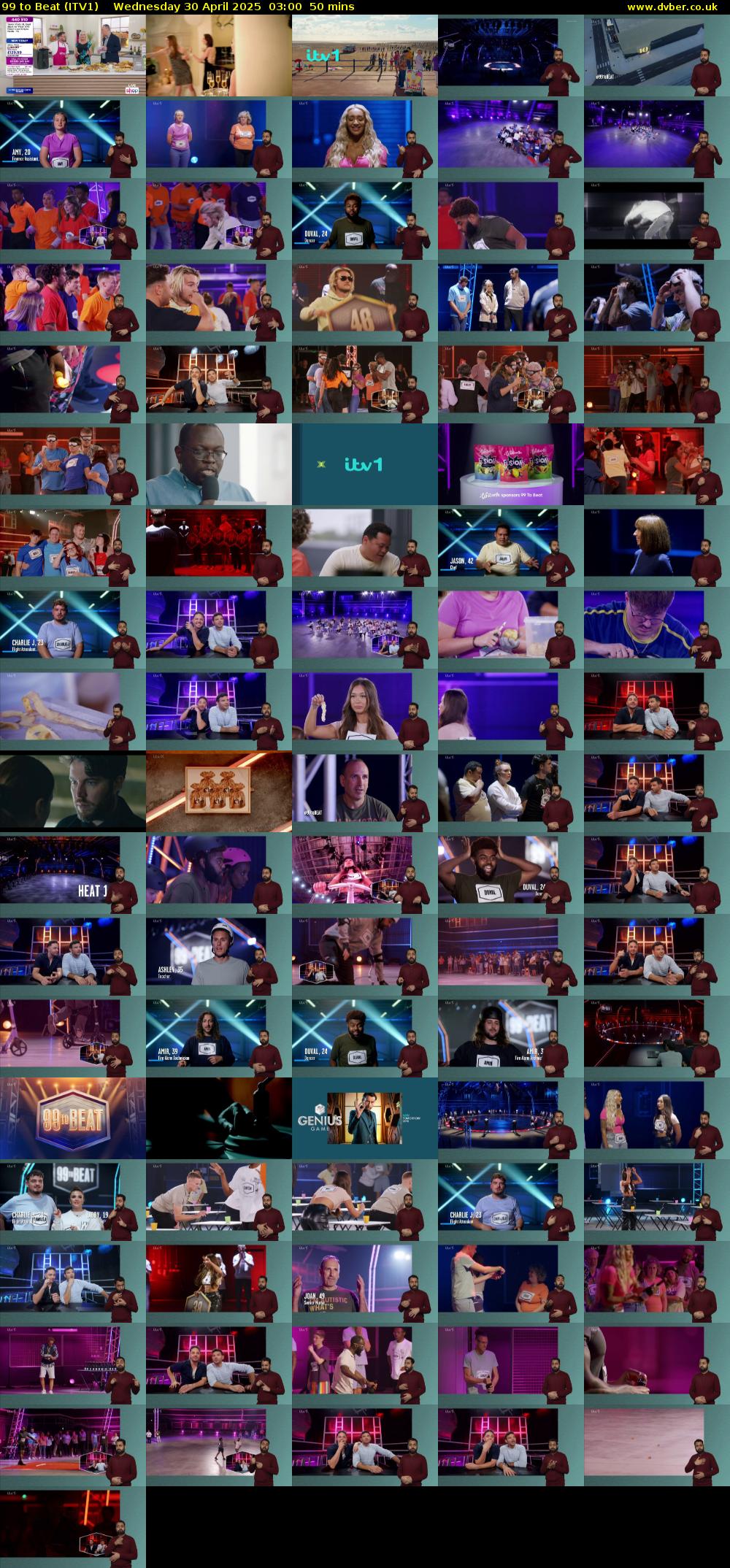 99 to Beat (ITV1) Wednesday 30 April 2025 03:00 - 03:50