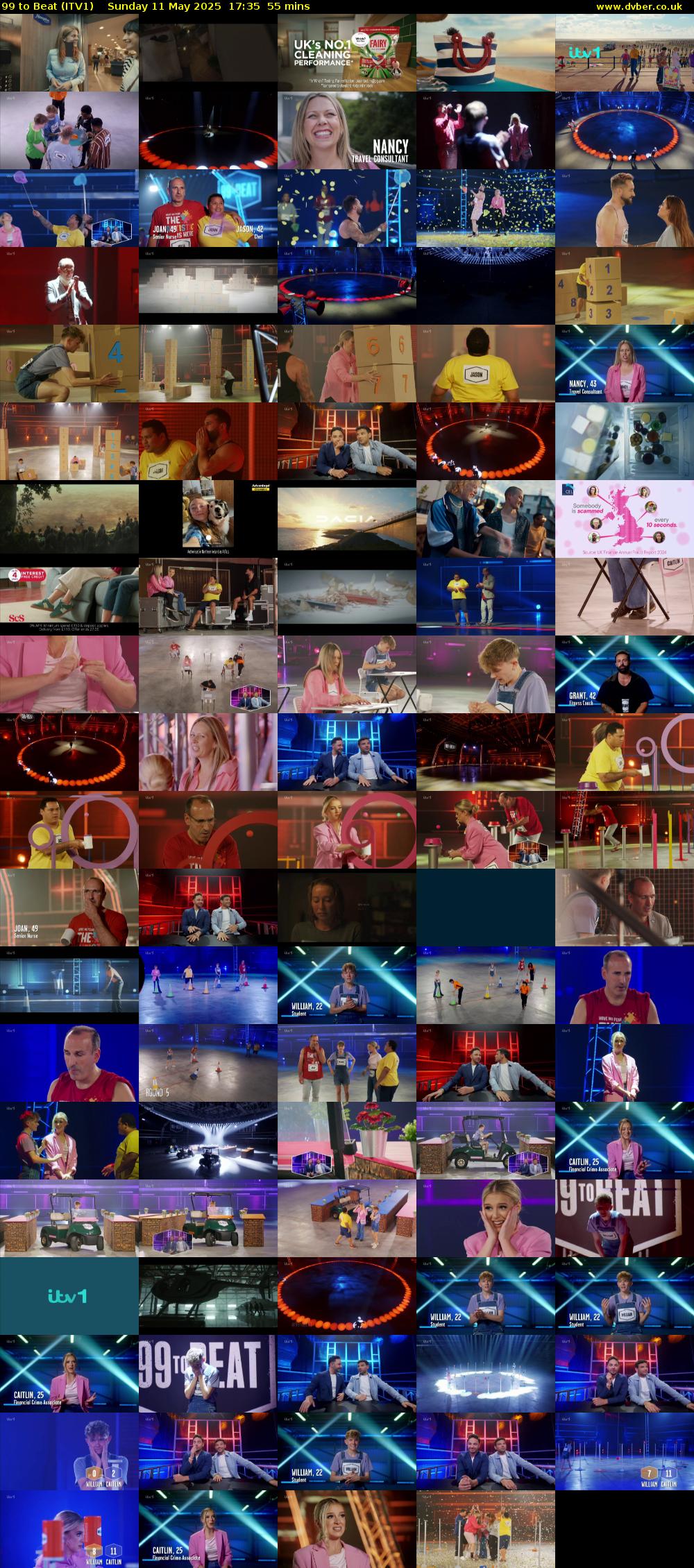 99 to Beat (ITV1) Sunday 11 May 2025 17:35 - 18:30