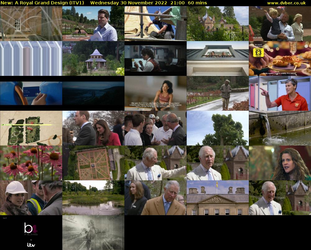 A Royal Grand Design (ITV1) Wednesday 30 November 2022 21:00 - 22:00