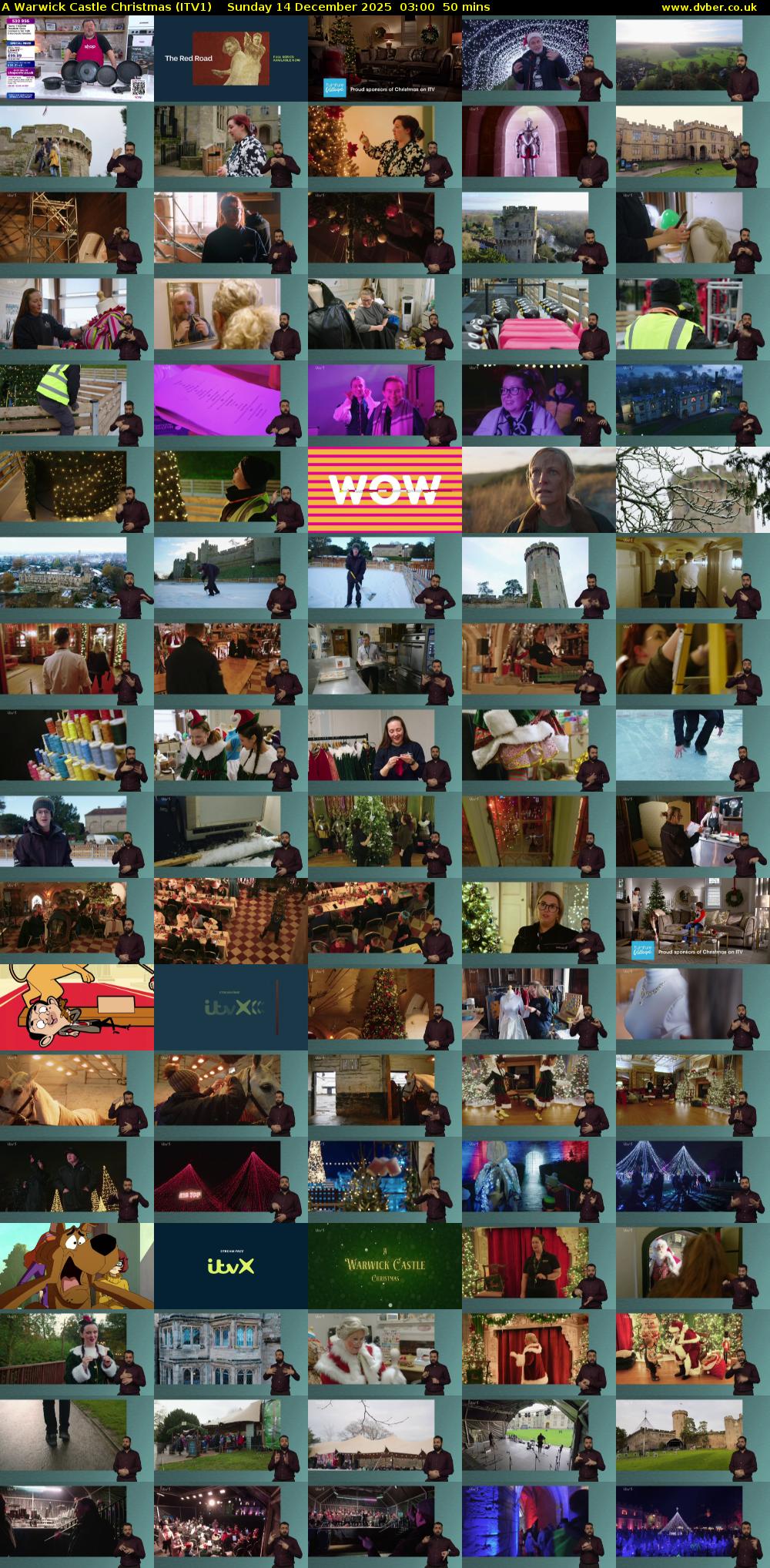 A Warwick Castle Christmas (ITV1) Sunday 14 December 2025 03:00 - 03:50