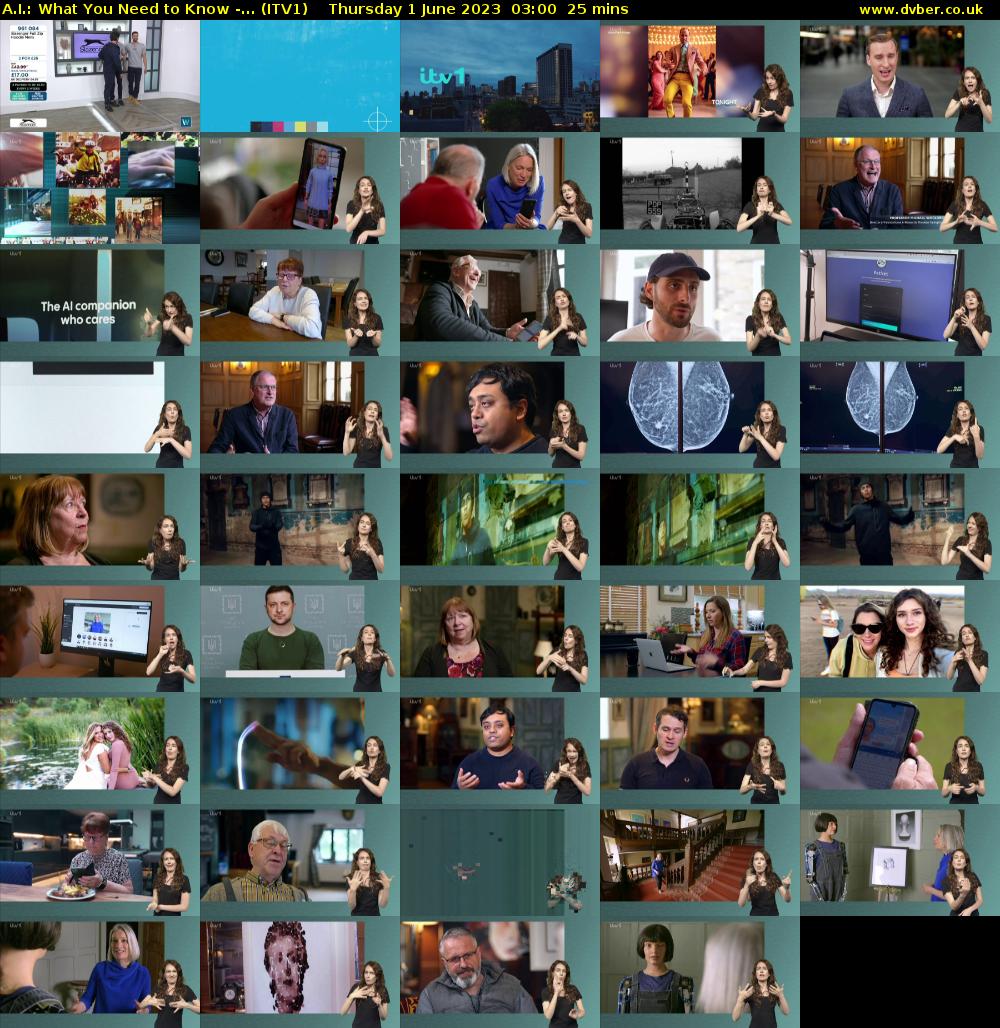 A.I.: What You Need to Know -... (ITV1) Thursday 1 June 2023 03:00 - 03:25