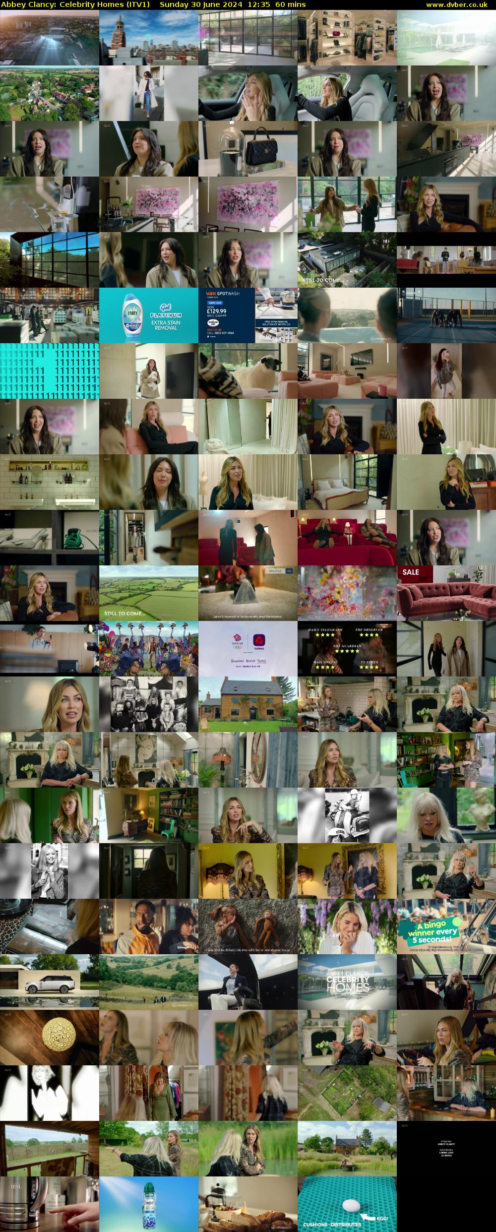 Abbey Clancy: Celebrity Homes (ITV1) Sunday 30 June 2024 12:35 - 13:35