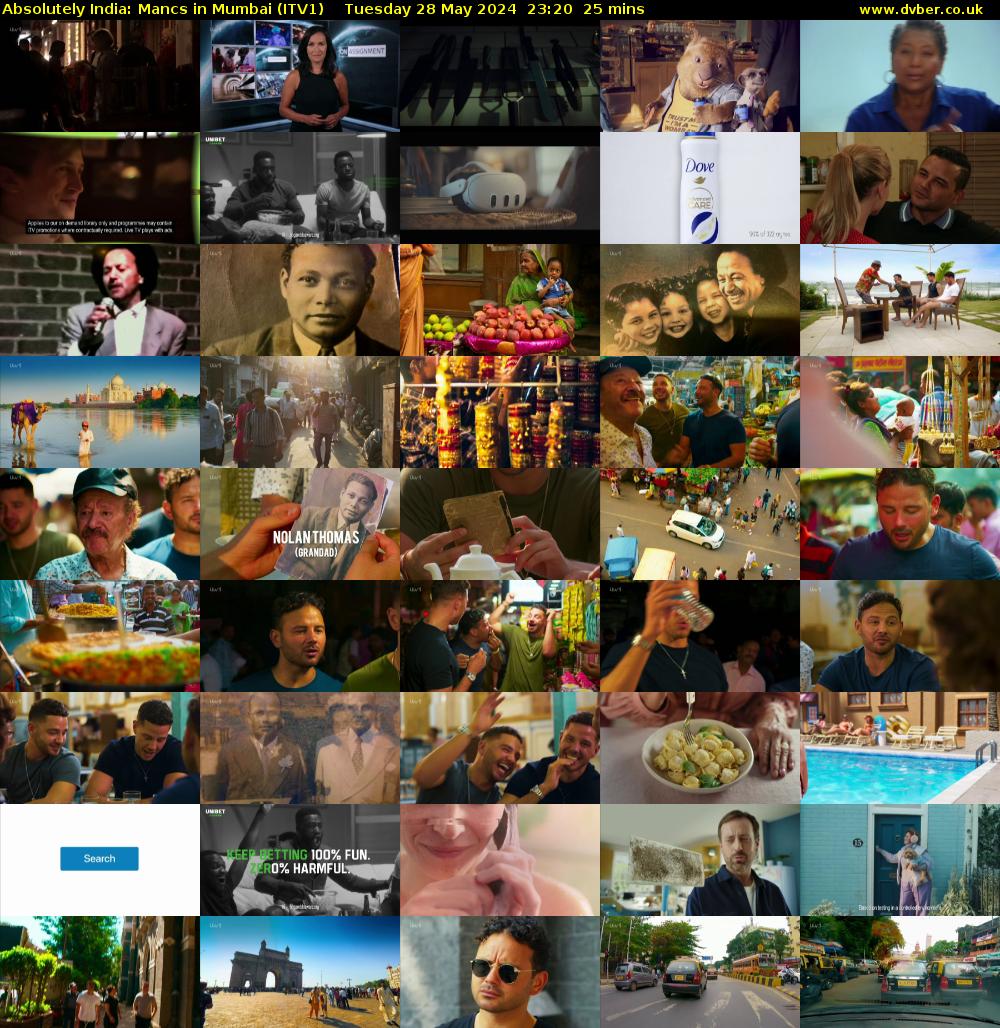 Absolutely India: Mancs in Mumbai (ITV1) Tuesday 28 May 2024 23:20 - 23:45