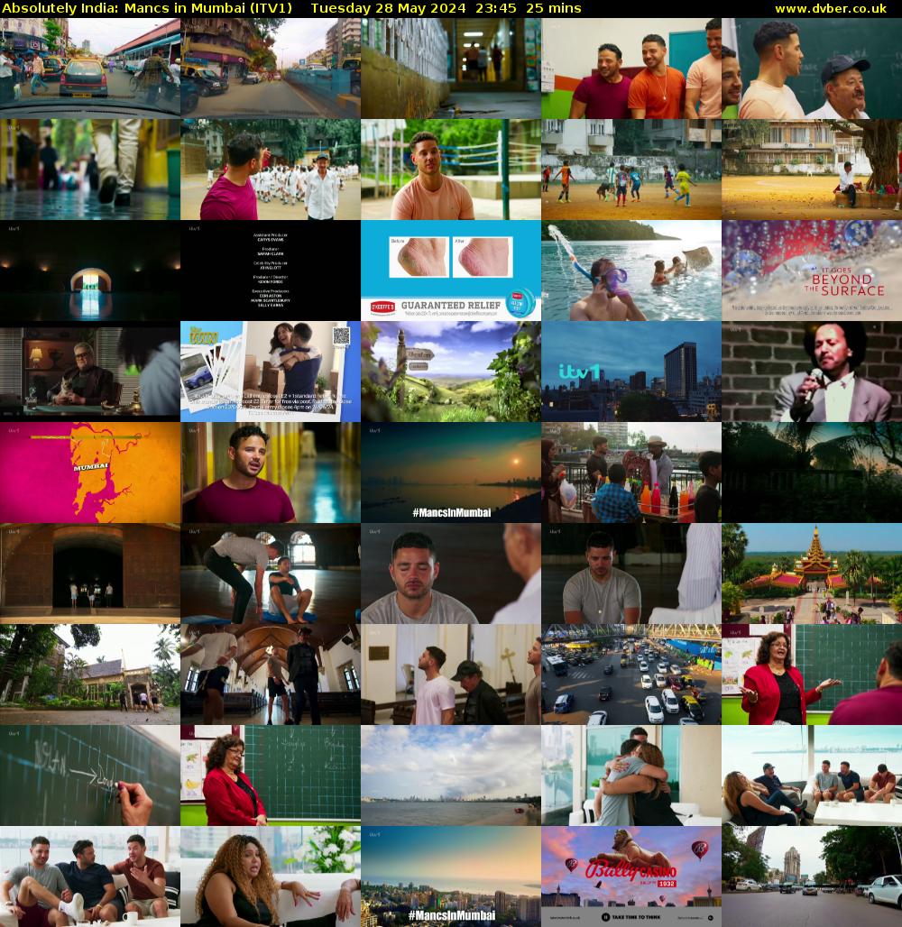 Absolutely India: Mancs in Mumbai (ITV1) Tuesday 28 May 2024 23:45 - 00:10