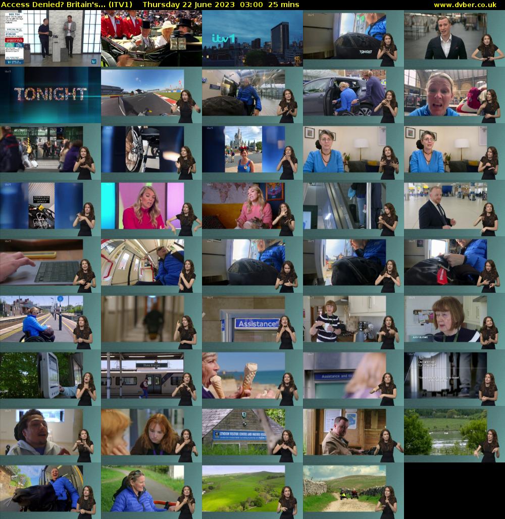 Access Denied? Britain's... (ITV1) Thursday 22 June 2023 03:00 - 03:25