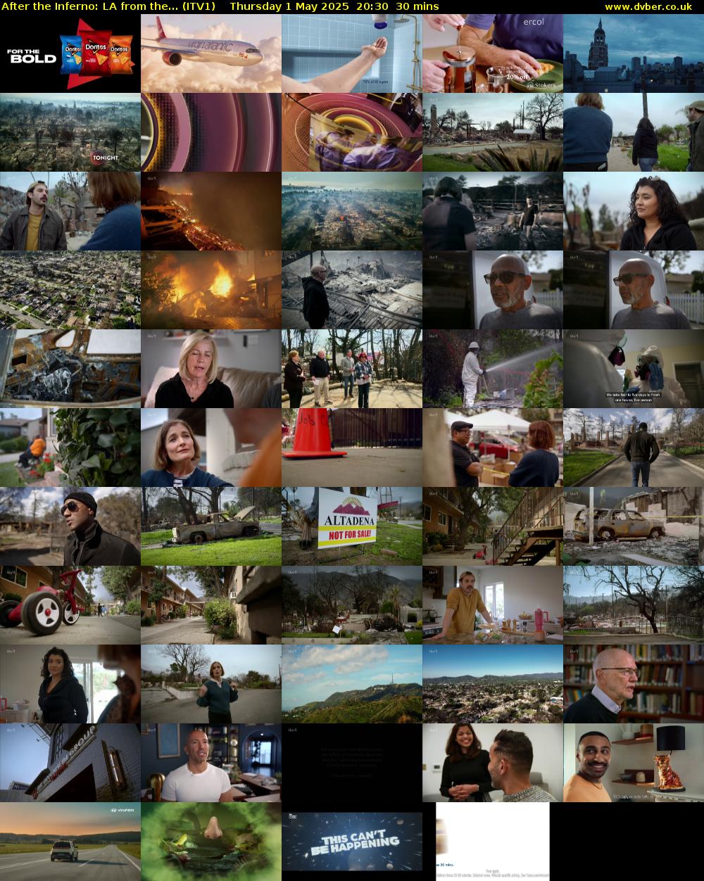 After the Inferno: LA from the... (ITV1) Thursday 1 May 2025 20:30 - 21:00