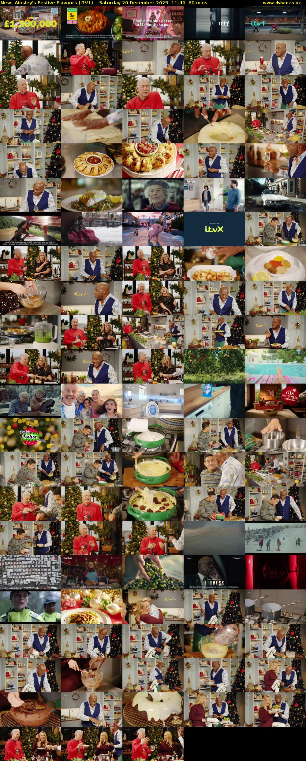 Ainsley's Festive Flavours (ITV1) Saturday 20 December 2025 11:40 - 12:40