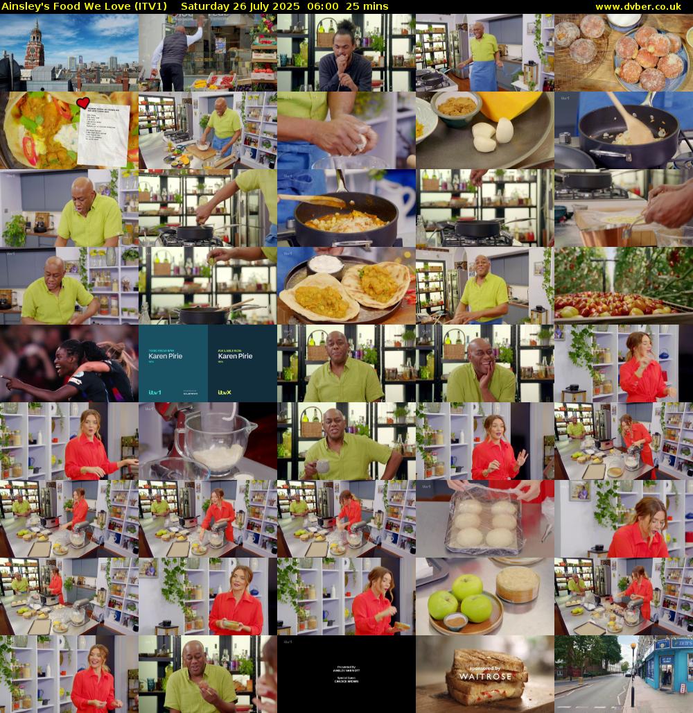 Ainsley's Food We Love (ITV1) Saturday 26 July 2025 06:00 - 06:25