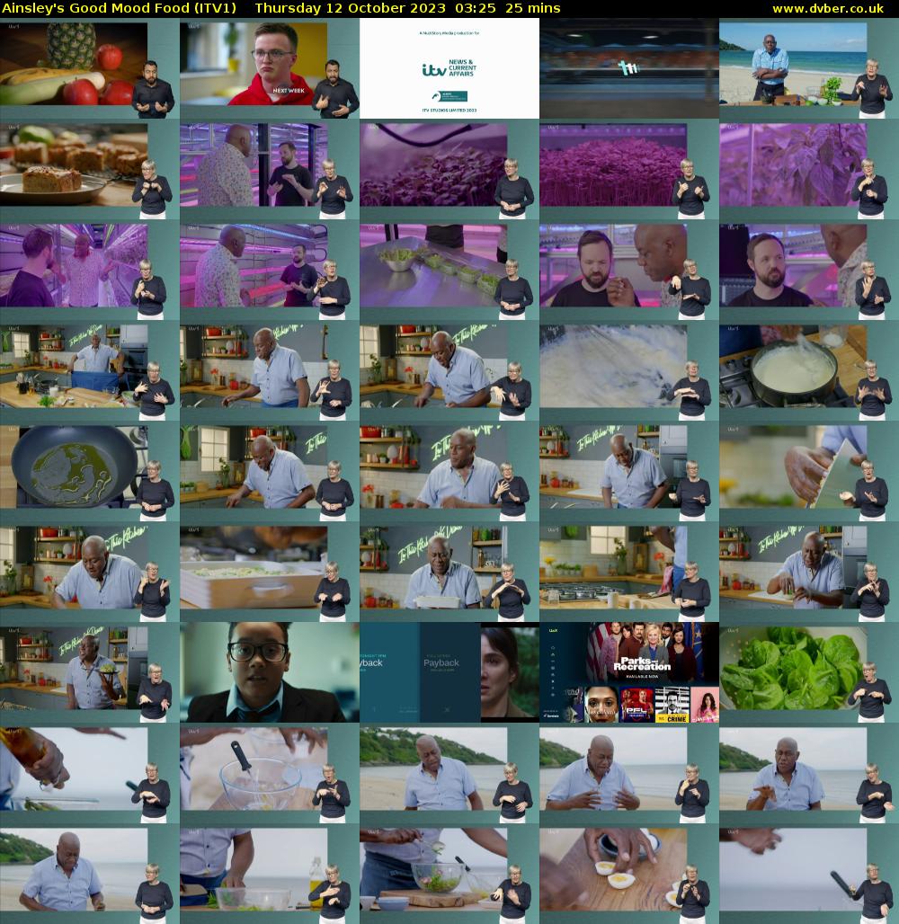 Ainsley's Good Mood Food (ITV1) Thursday 12 October 2023 03:25 - 03:50