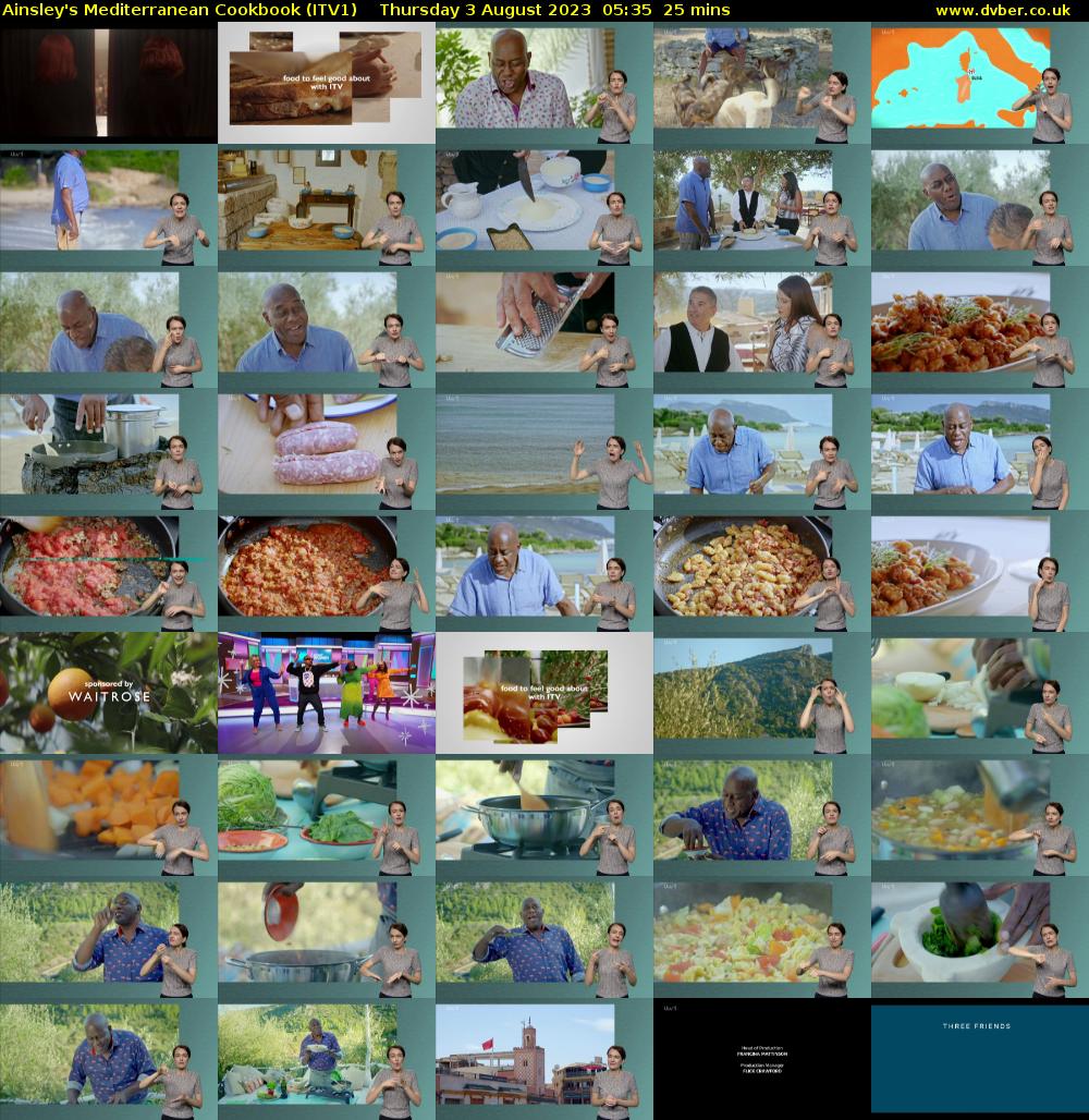 Ainsley's Mediterranean Cookbook (ITV1) Thursday 3 August 2023 05:35 - 06:00
