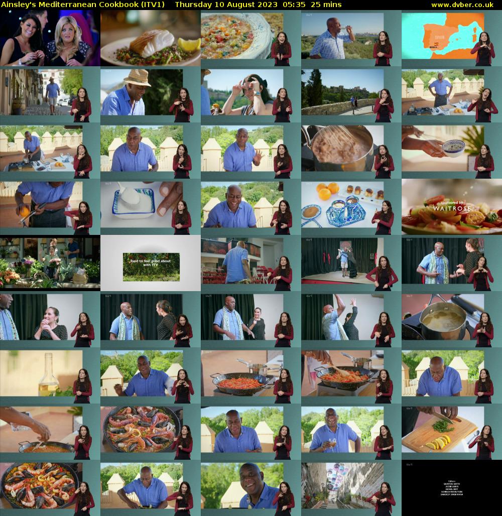 Ainsley's Mediterranean Cookbook (ITV1) Thursday 10 August 2023 05:35 - 06:00