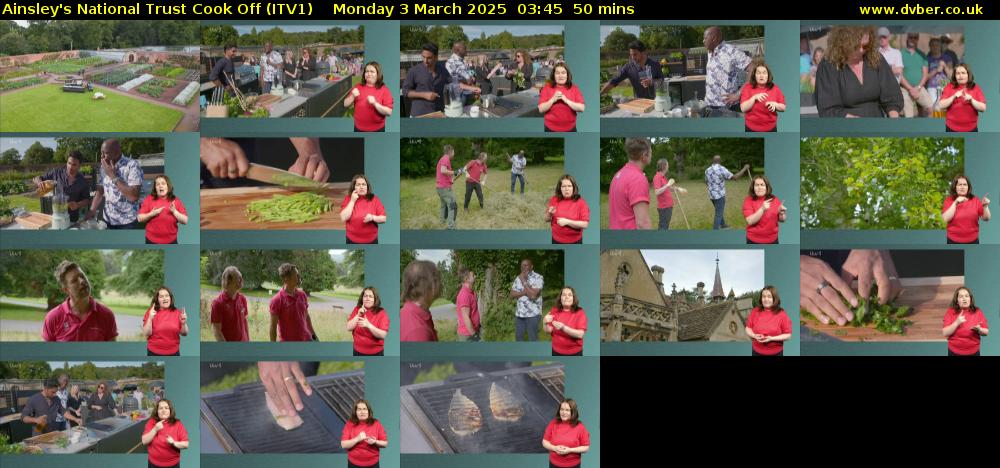 Ainsley's National Trust Cook Off (ITV1) Monday 3 March 2025 03:45 - 04:35