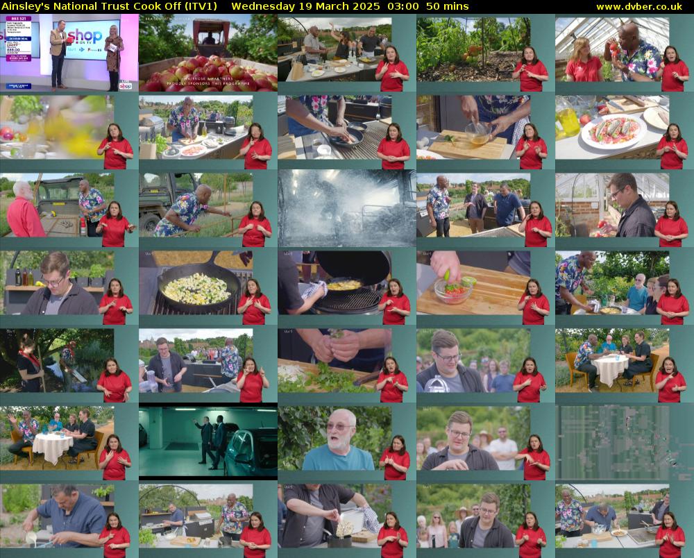 Ainsley's National Trust Cook Off (ITV1) Wednesday 19 March 2025 03:00 - 03:50