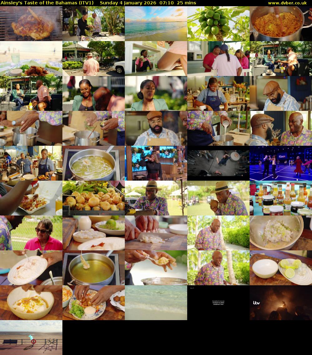 Ainsley's Taste of the Bahamas (ITV1) Sunday 4 January 2026 07:10 - 07:35