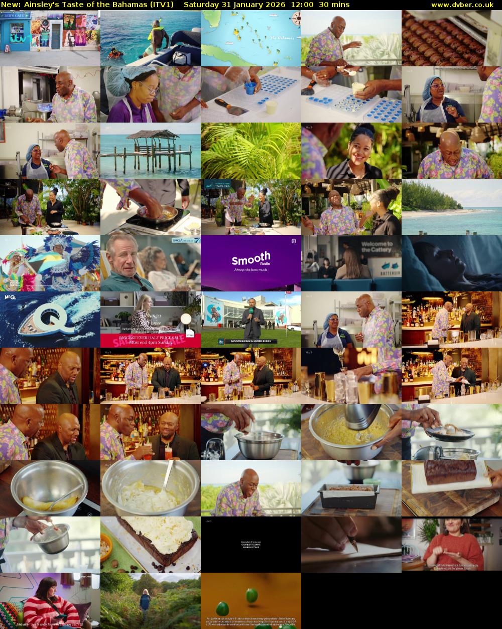 Ainsley's Taste of the Bahamas (ITV1) Saturday 31 January 2026 12:00 - 12:30
