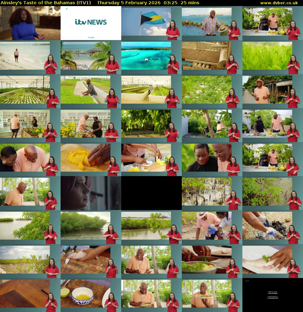 Ainsley's Taste of the Bahamas (ITV1) Thursday 5 February 2026 03:25 - 03:50