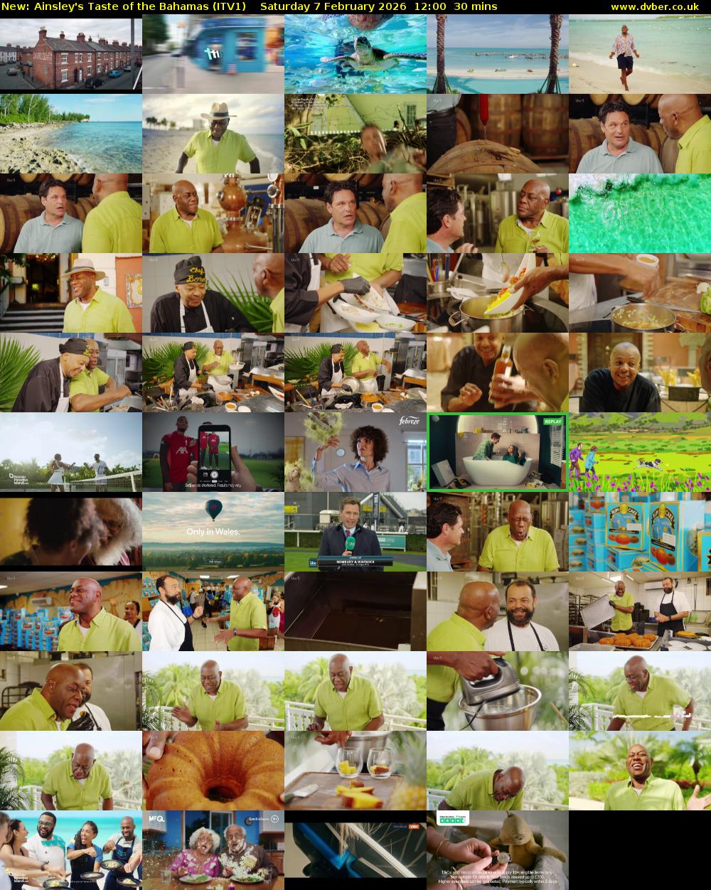 Ainsley's Taste of the Bahamas (ITV1) Saturday 7 February 2026 12:00 - 12:30