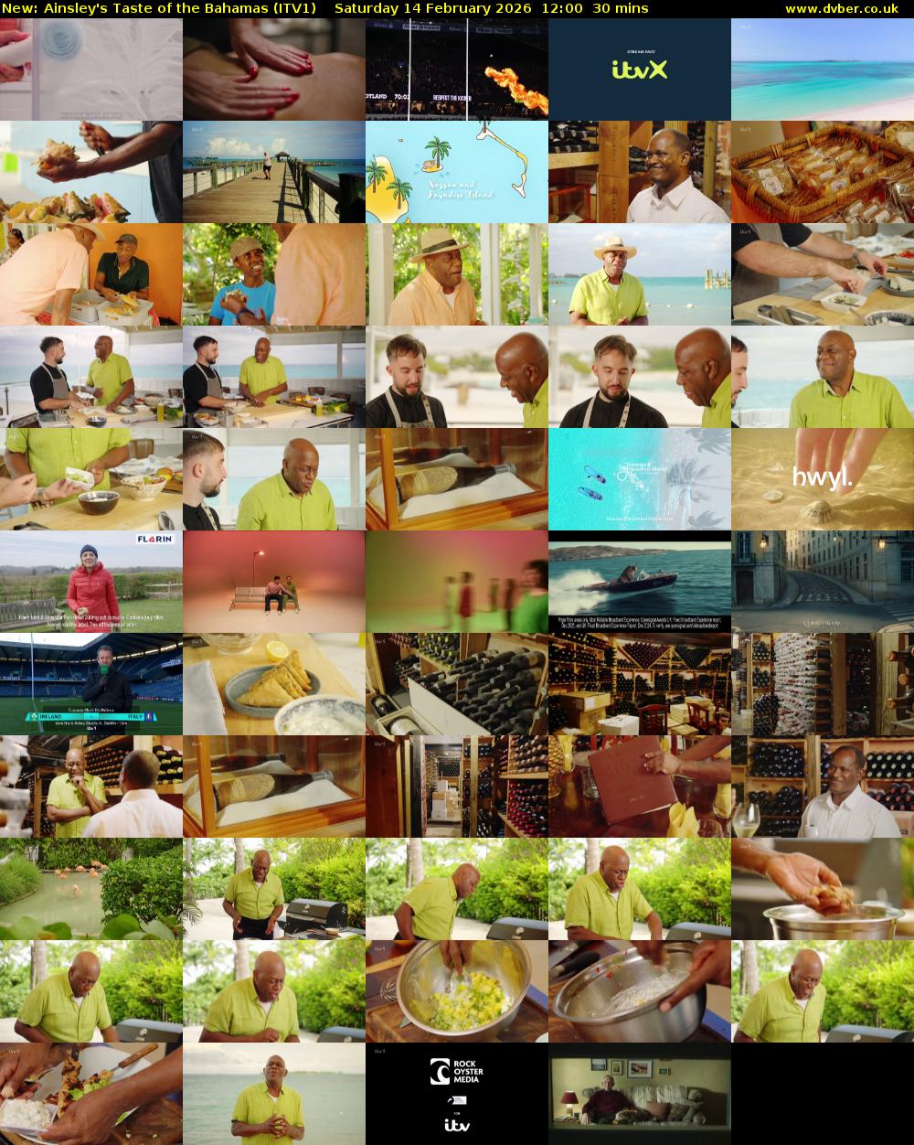 Ainsley's Taste of the Bahamas (ITV1) Saturday 14 February 2026 12:00 - 12:30