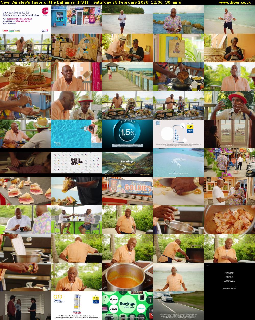 Ainsley's Taste of the Bahamas (ITV1) Saturday 28 February 2026 12:00 - 12:30
