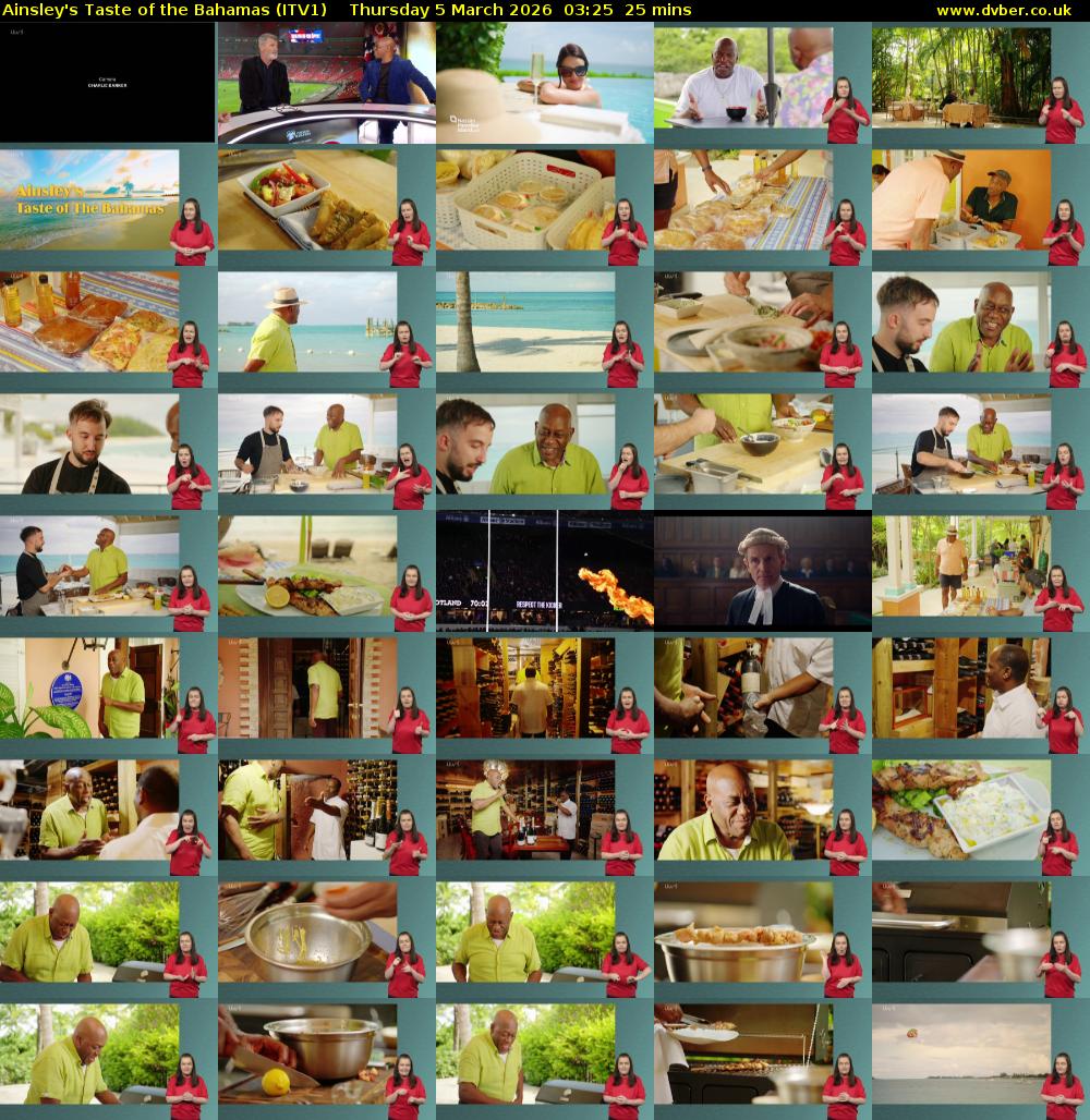 Ainsley's Taste of the Bahamas (ITV1) Thursday 5 March 2026 03:25 - 03:50