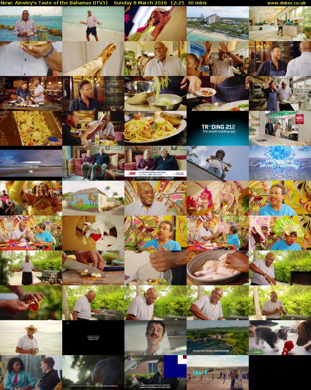Ainsley's Taste of the Bahamas (ITV1) Sunday 8 March 2026 12:25 - 12:55
