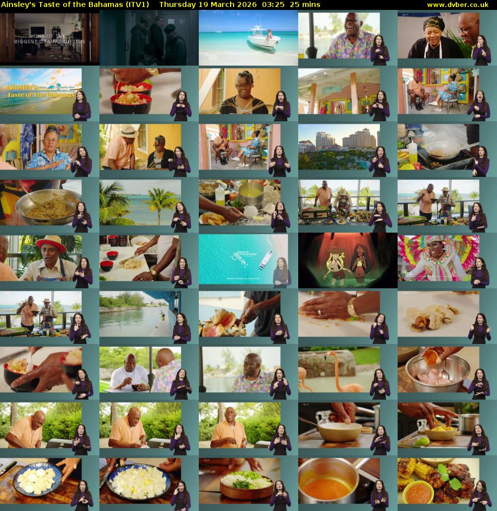 Ainsley's Taste of the Bahamas (ITV1) Thursday 19 March 2026 03:25 - 03:50