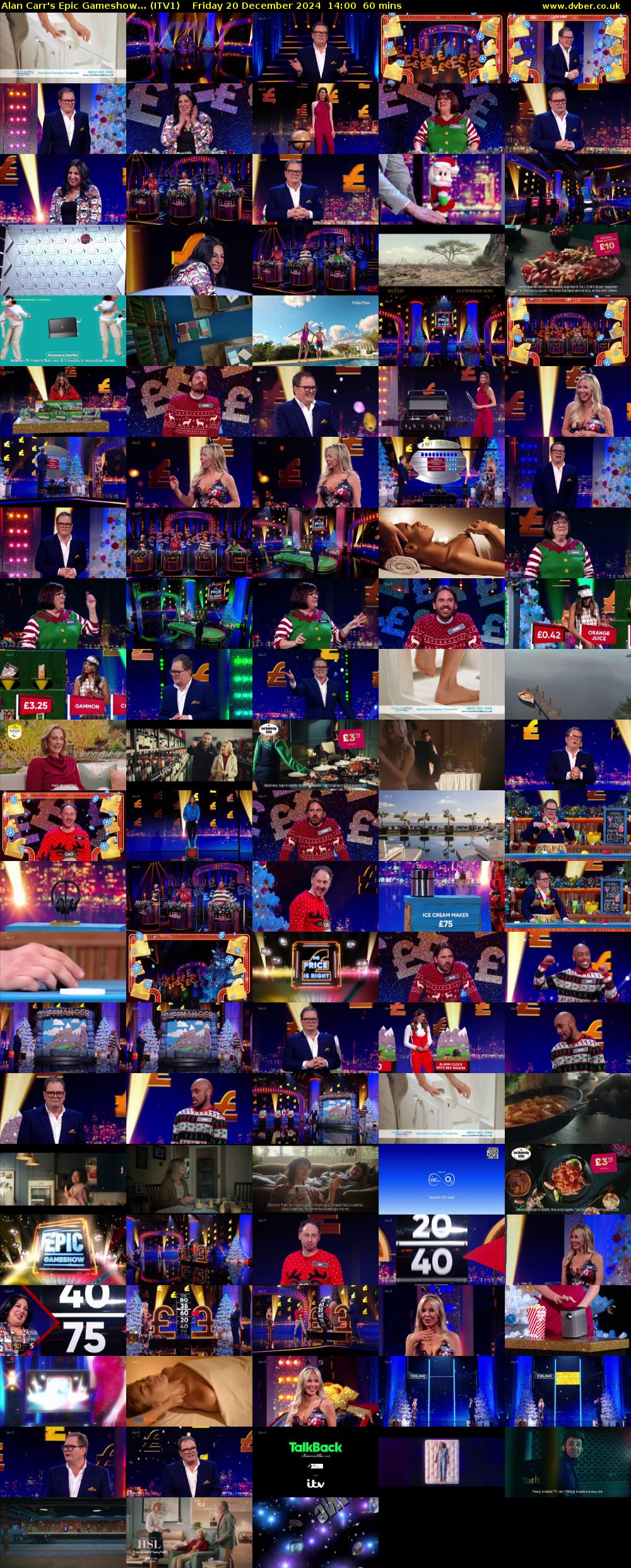 Alan Carr's Epic Gameshow... (ITV1) Friday 20 December 2024 14:00 - 15:00