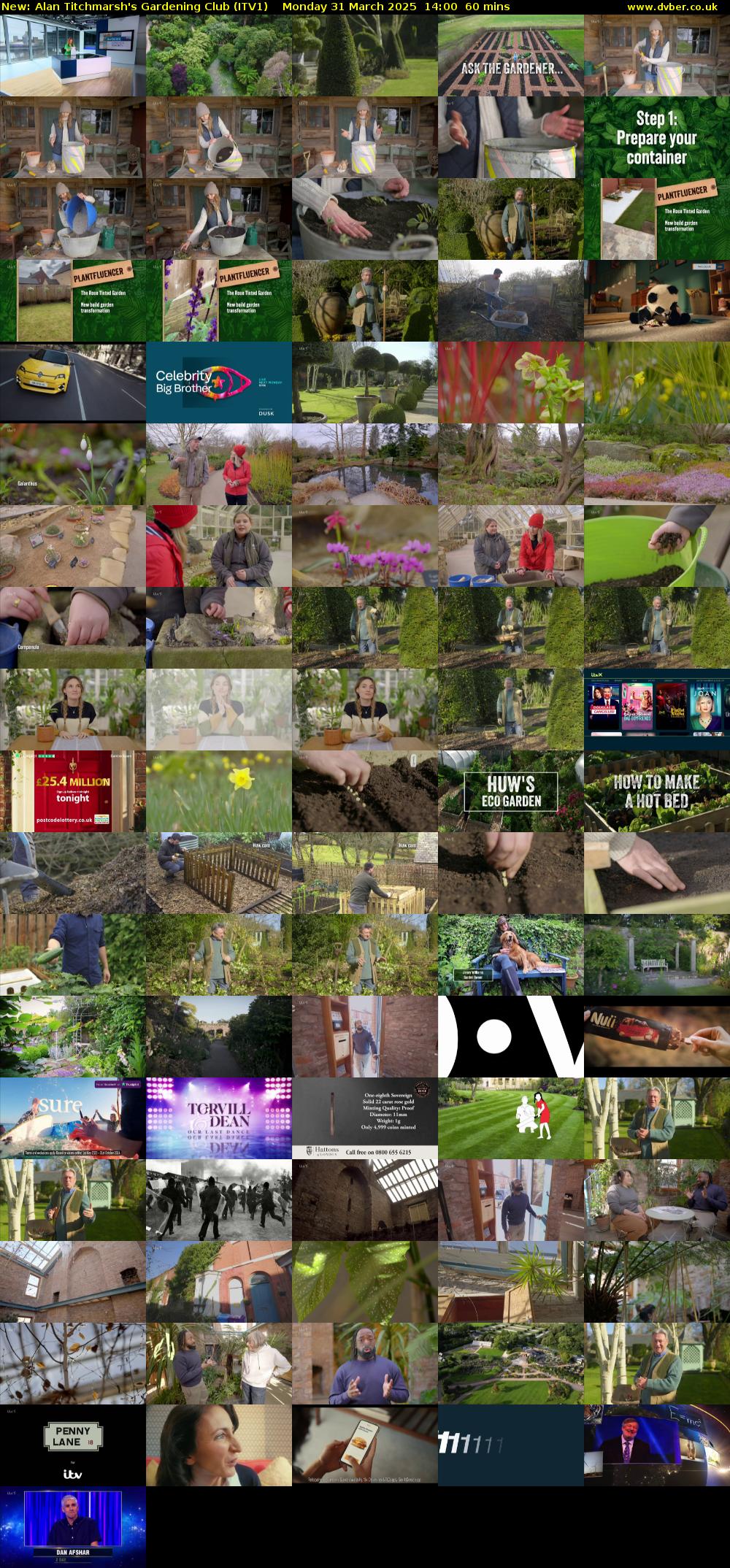 Alan Titchmarsh's Gardening Club (ITV1) Monday 31 March 2025 14:00 - 15:00