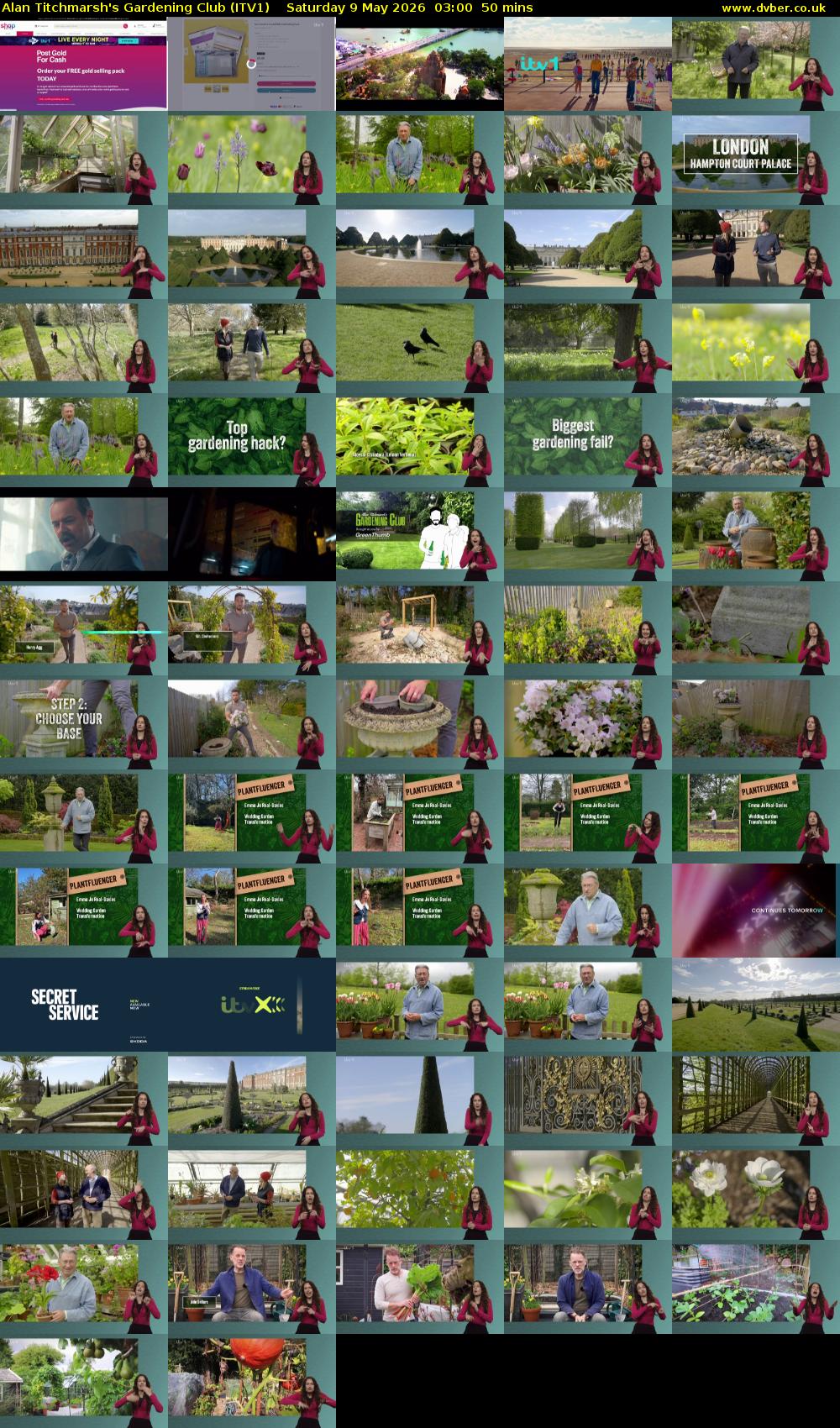 Alan Titchmarsh's Gardening Club (ITV1) Saturday 9 May 2026 03:00 - 03:50