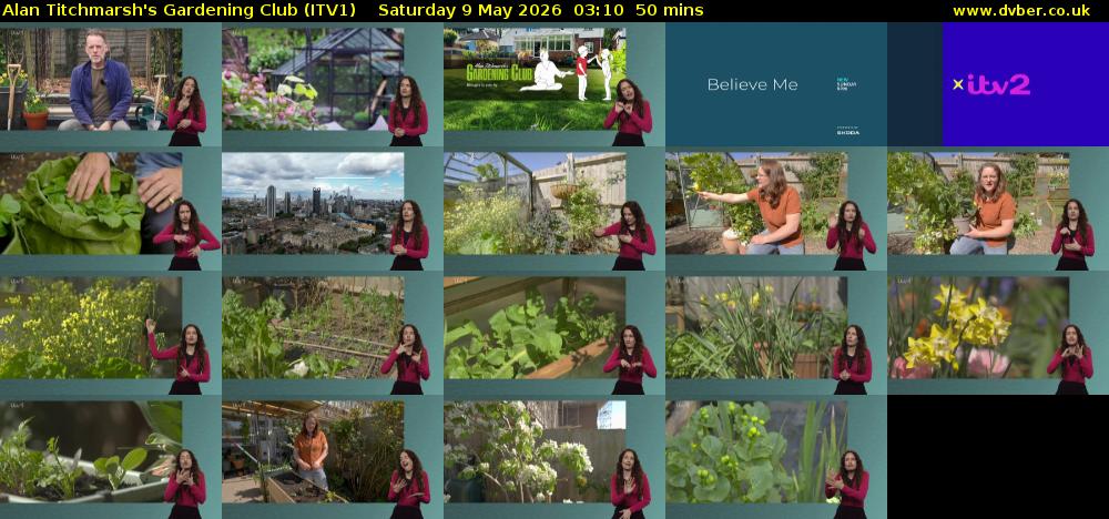 Alan Titchmarsh's Gardening Club (ITV1) Saturday 9 May 2026 03:10 - 04:00