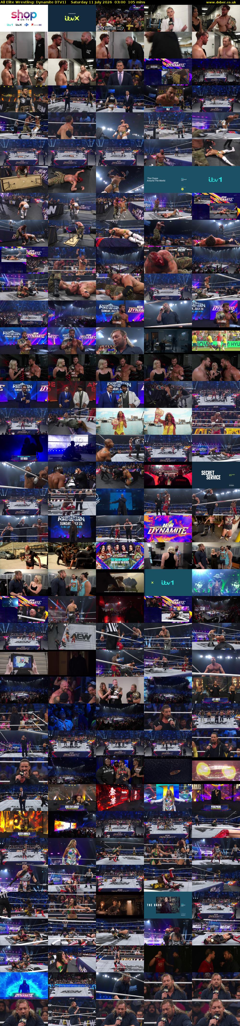 All Elite Wrestling: Dynamite (ITV1) Saturday 11 July 2026 03:00 - 04:45