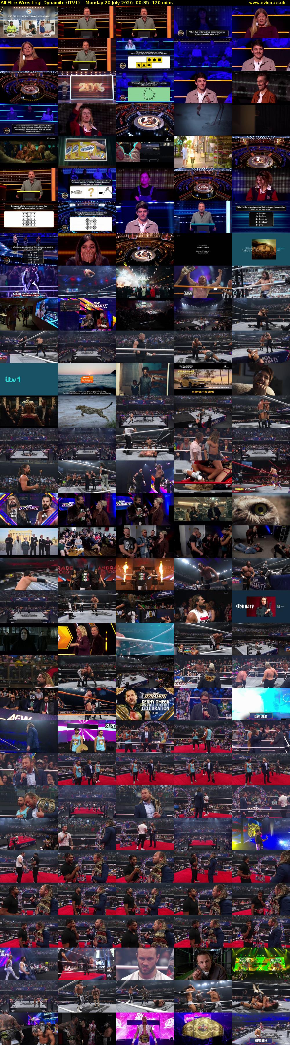 All Elite Wrestling: Dynamite (ITV1) Monday 20 July 2026 00:35 - 02:35