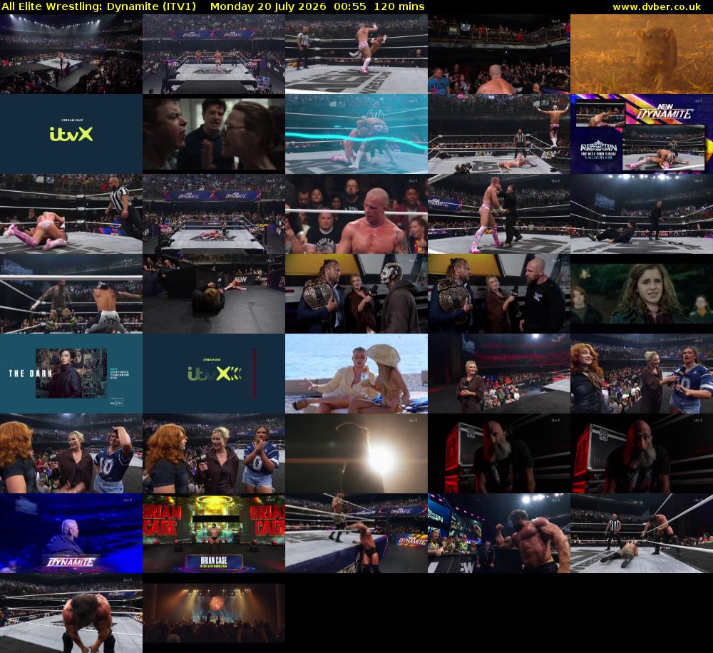 All Elite Wrestling: Dynamite (ITV1) Monday 20 July 2026 00:55 - 02:55
