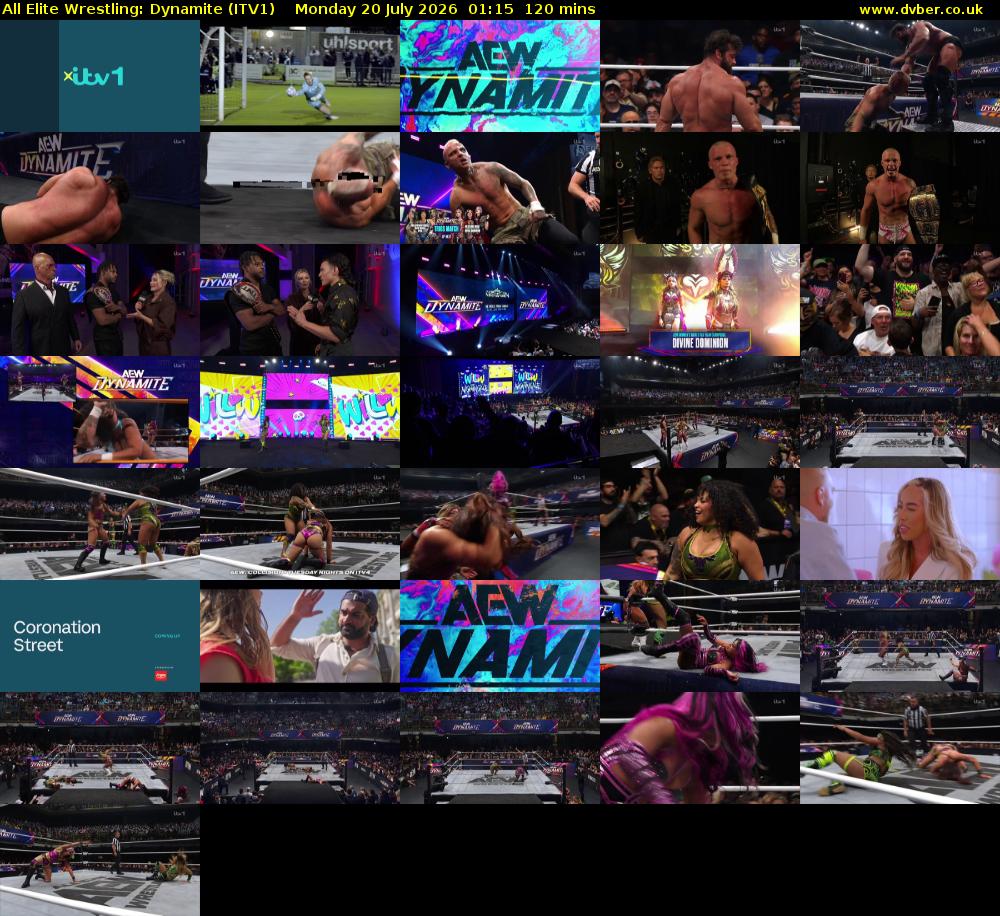 All Elite Wrestling: Dynamite (ITV1) Monday 20 July 2026 01:15 - 03:15