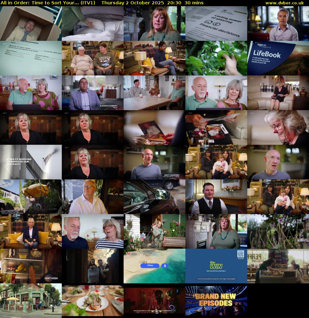 All in Order: Time to Sort Your... (ITV1) Thursday 2 October 2025 20:30 - 21:00