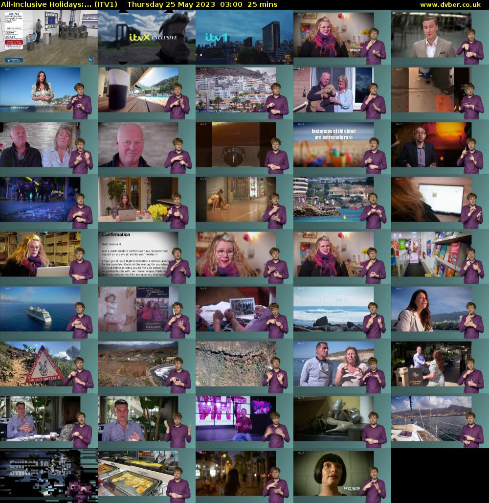 All-Inclusive Holidays:... (ITV1) Thursday 25 May 2023 03:00 - 03:25