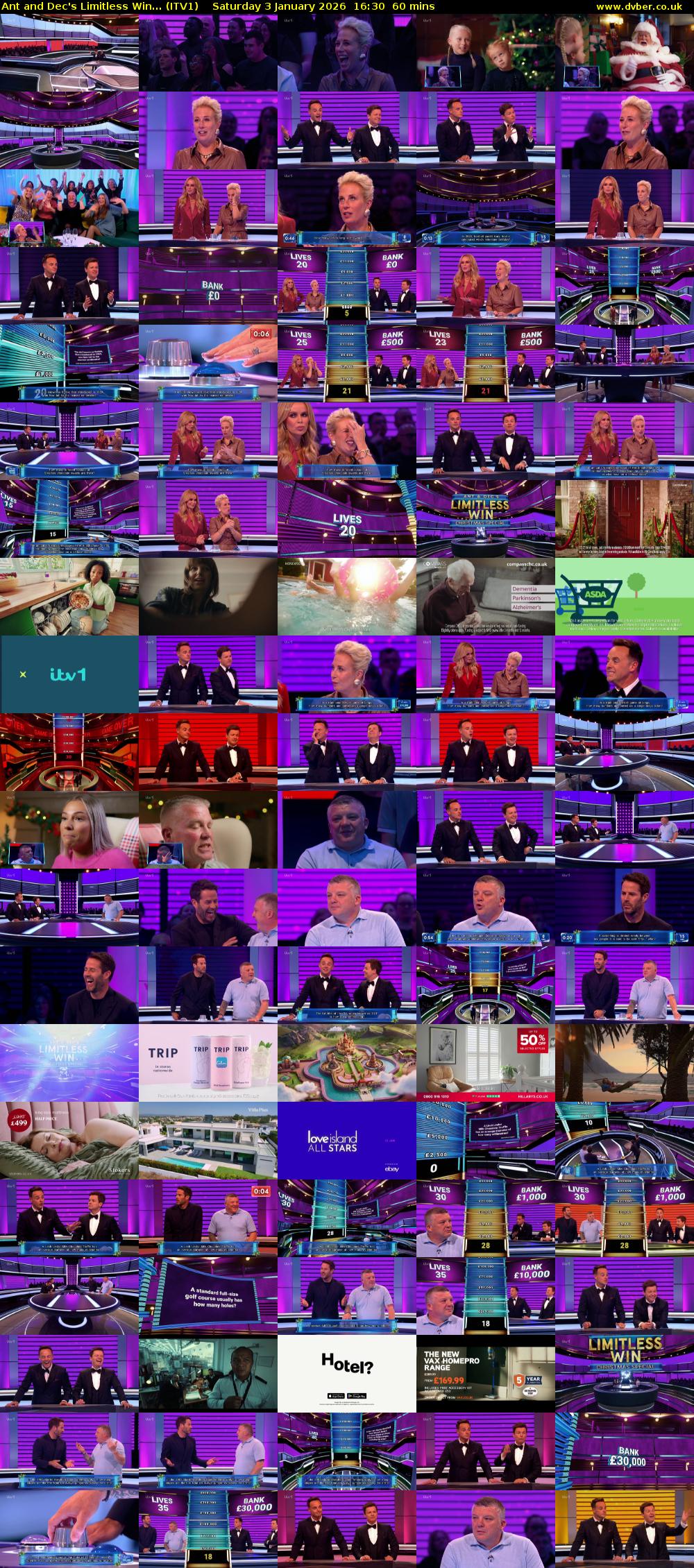 Ant and Dec's Limitless Win... (ITV1) Saturday 3 January 2026 16:30 - 17:30