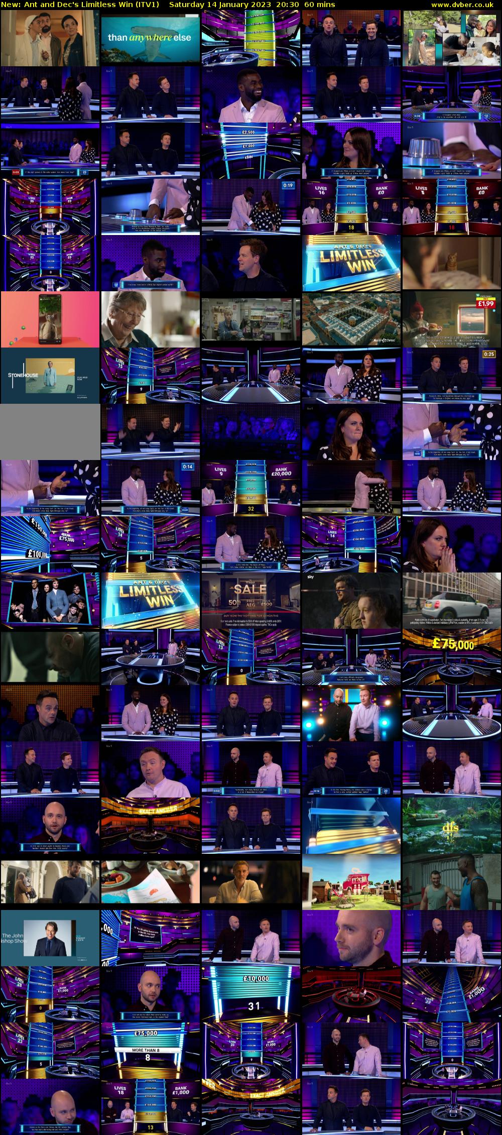 Ant and Dec's Limitless Win (ITV1) Saturday 14 January 2023 20:30 - 21:30