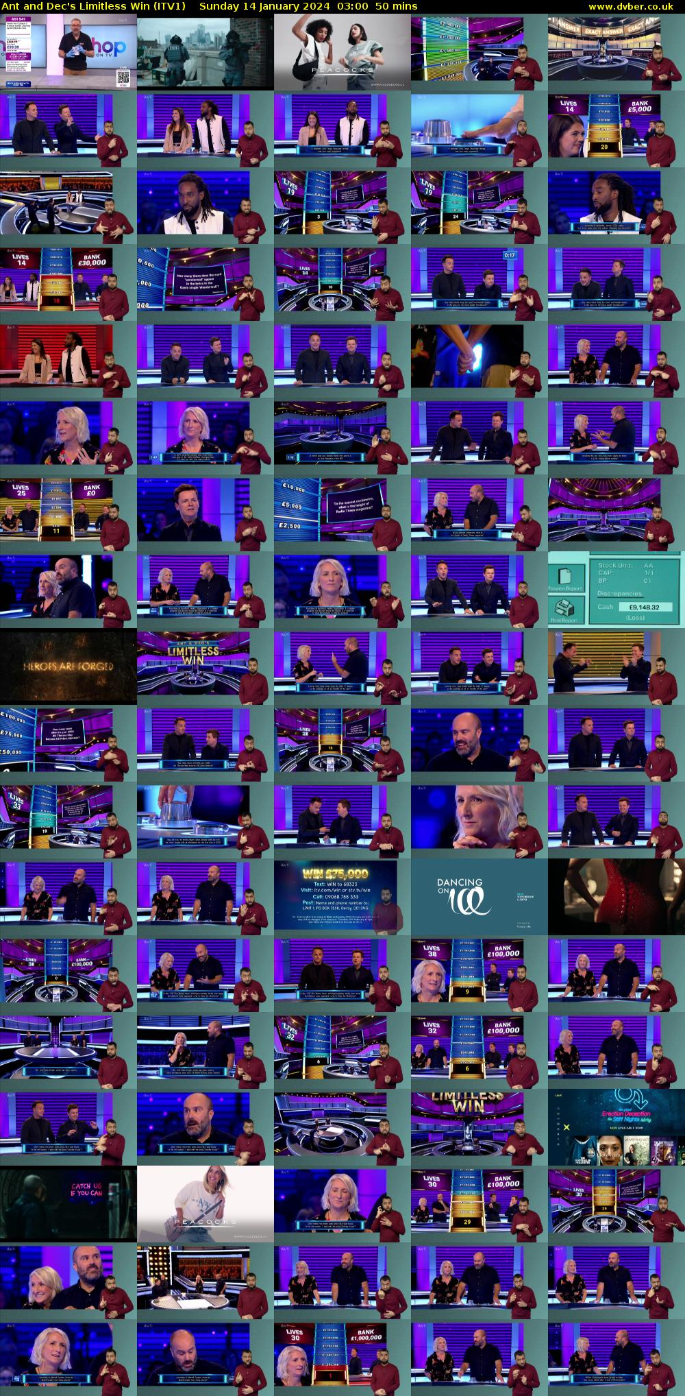 Ant and Dec's Limitless Win (ITV1) Sunday 14 January 2024 03:00 - 03:50