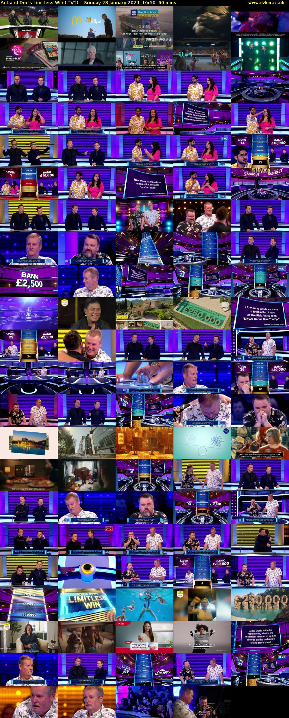 Ant and Dec's Limitless Win (ITV1) Sunday 28 January 2024 16:50 - 17:50