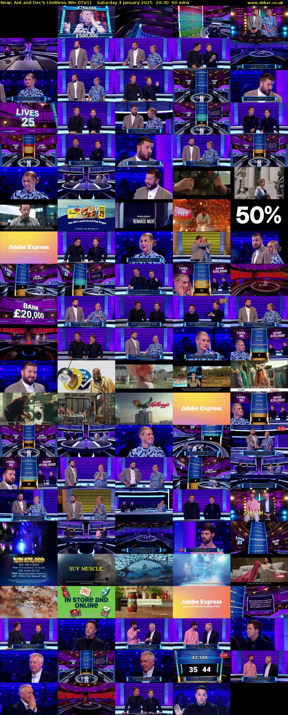 Ant and Dec's Limitless Win (ITV1) Saturday 4 January 2025 20:30 - 21:30